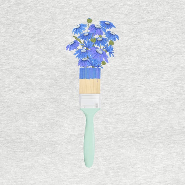 Floral paint brush by Adaillustrations